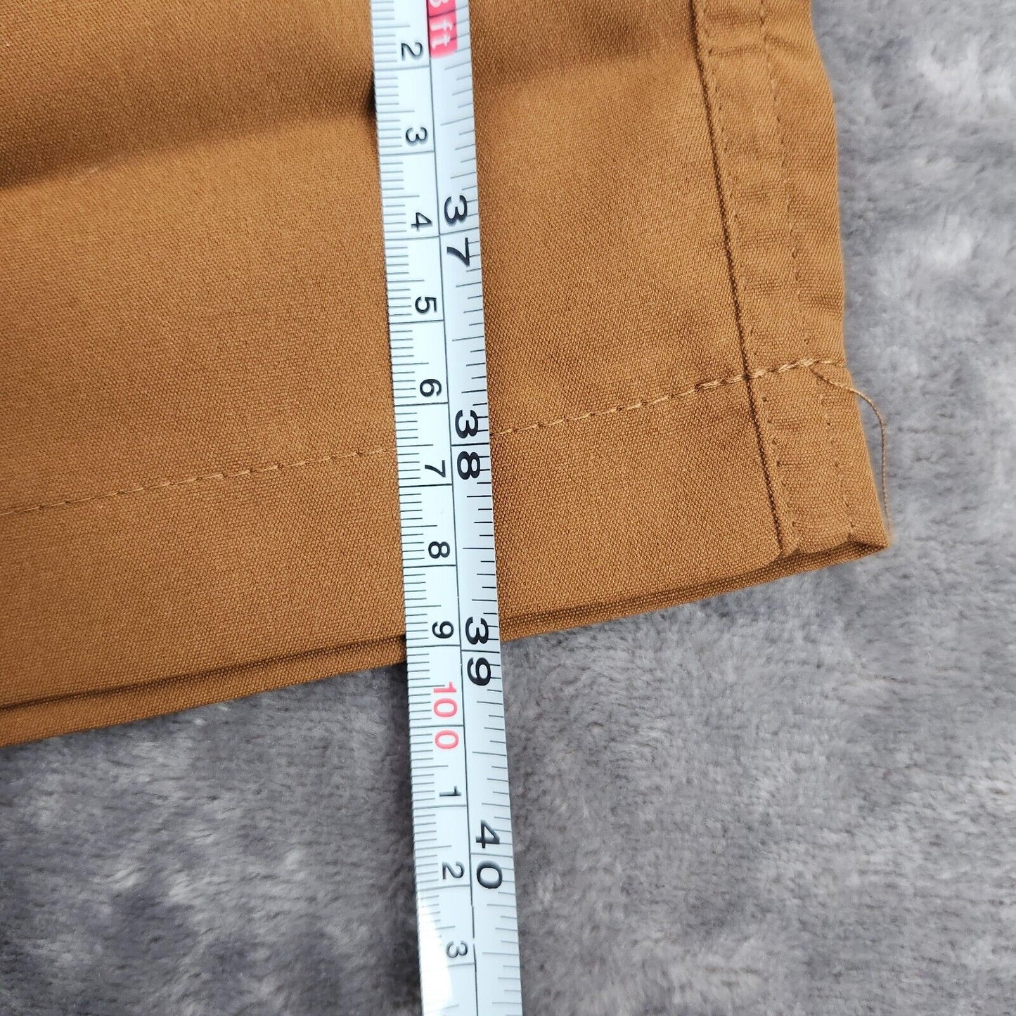 Men Casual Straight Leg Pants with Pockets for Office Dark Brown M