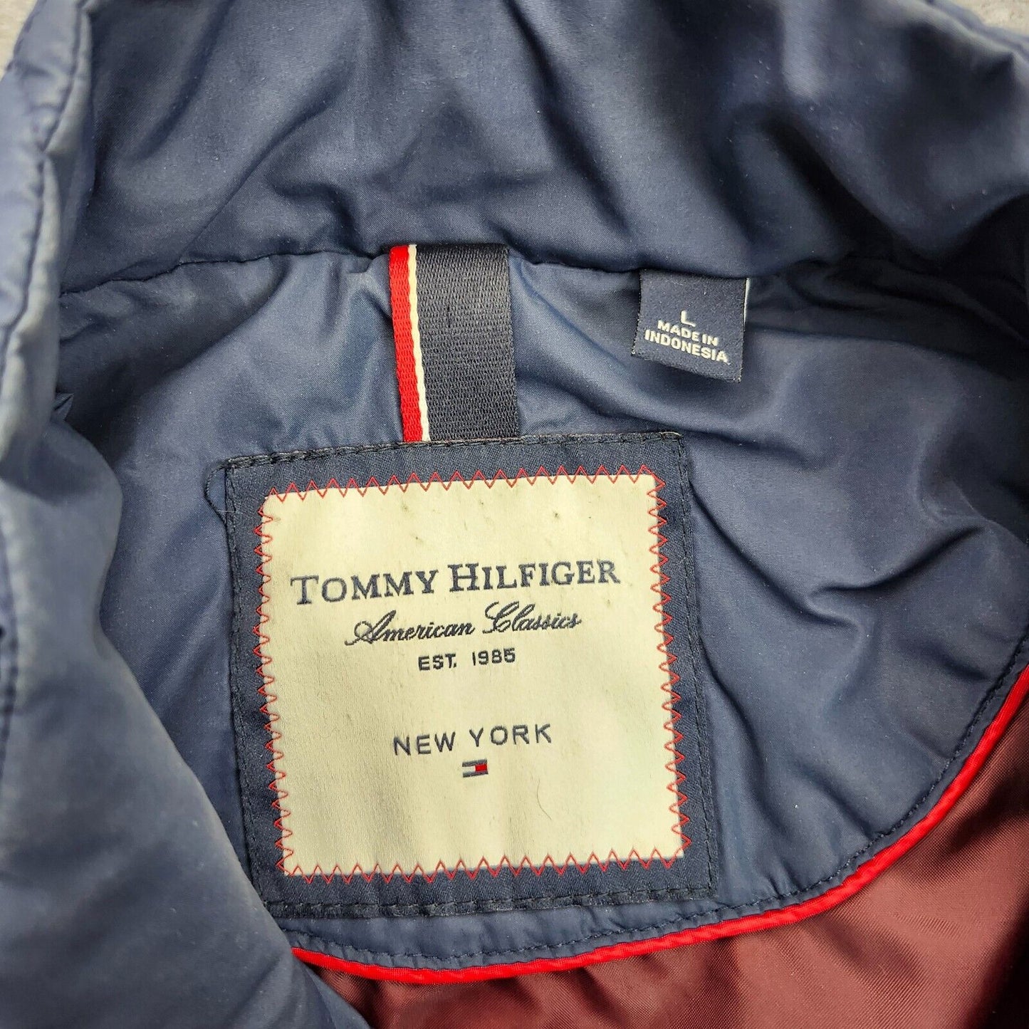 Tommy Hilfiger Quilted Zip-Up Jacket Blue Size L