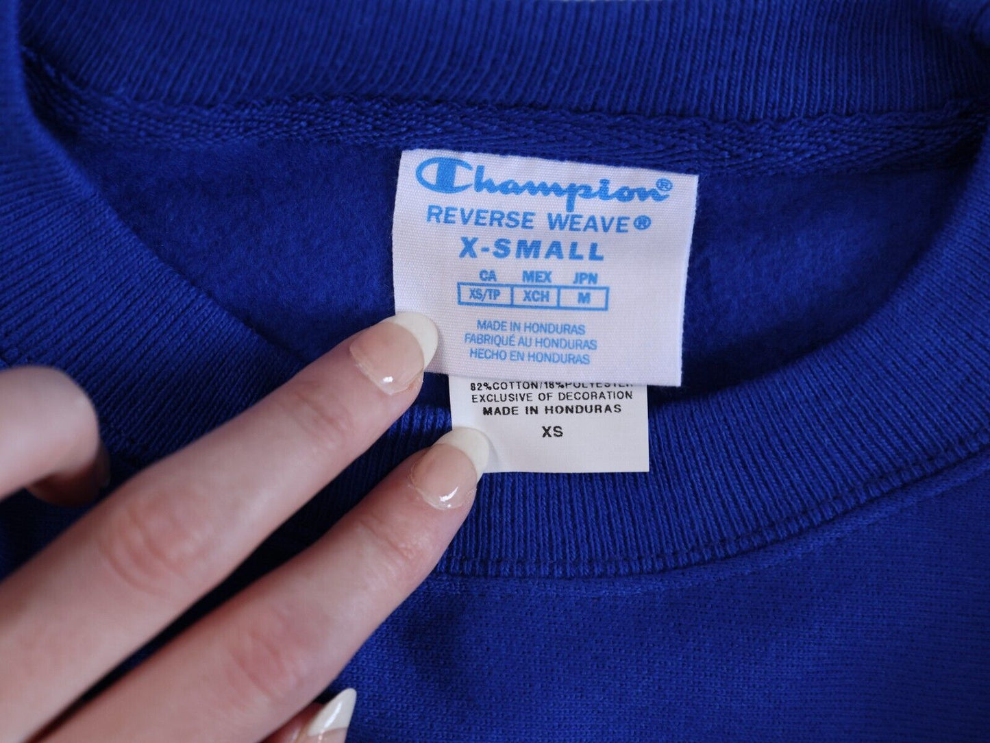 Champion Sweater Mens XS Blue Reverse Weave Crew Pullover Sweatshirt