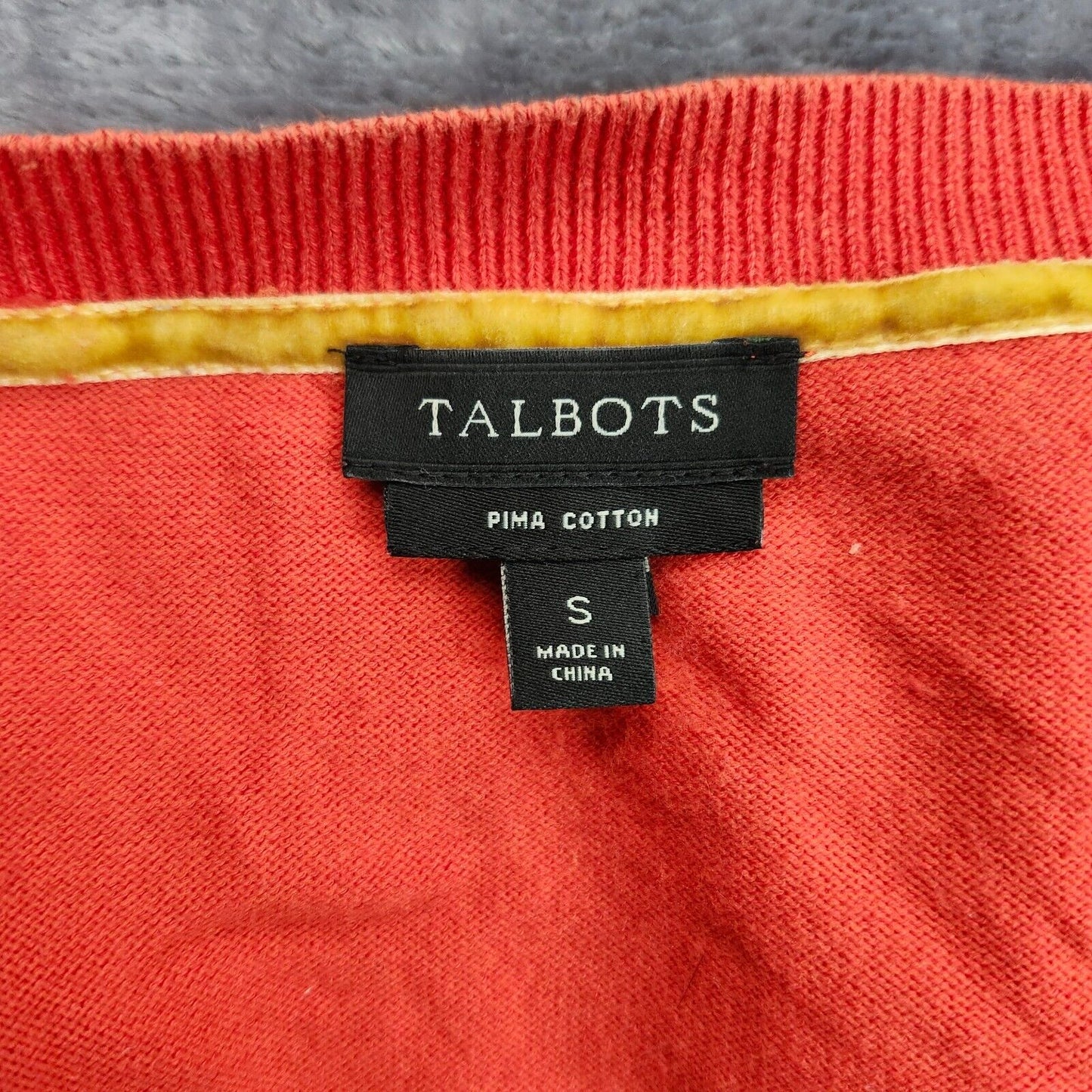 Talbots Sweater Womens Small Pima Cotton Red Cardigan