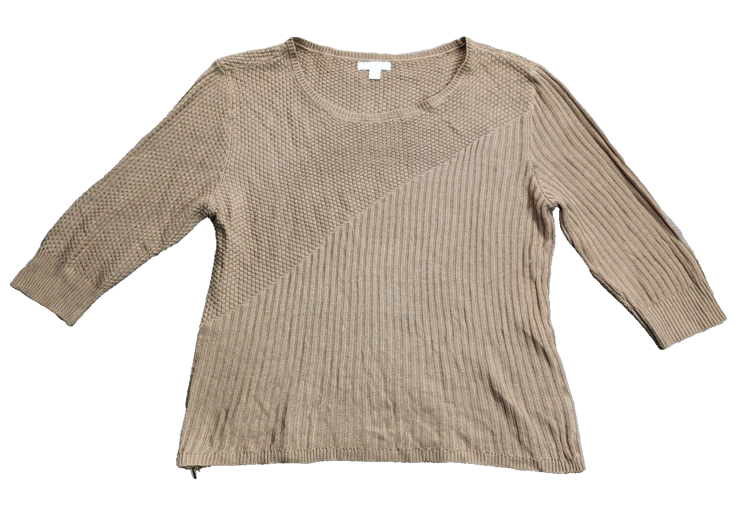 NEW YORK & COMPANY Women's Tan Knit Sweater Size Large