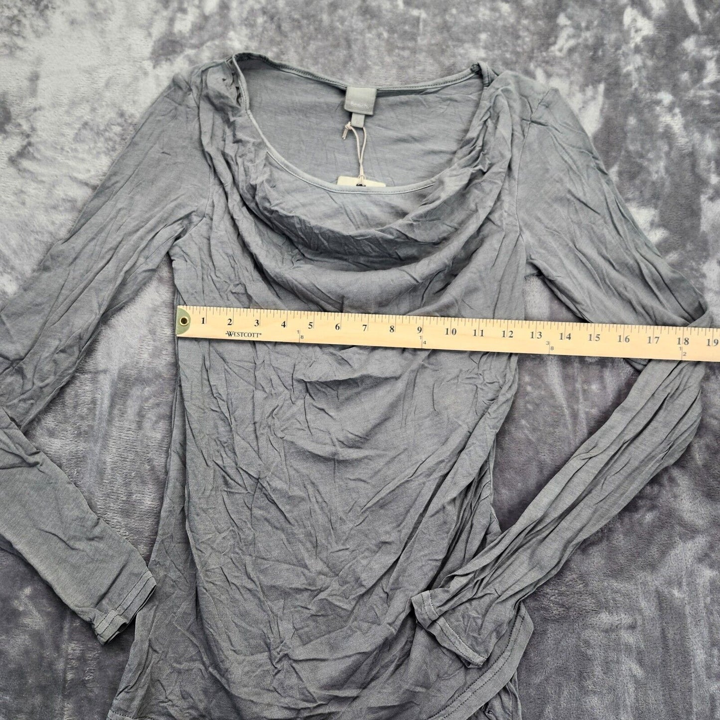 NWT Bench Urban Wear Womens Long Sleeve grey draped neck collar