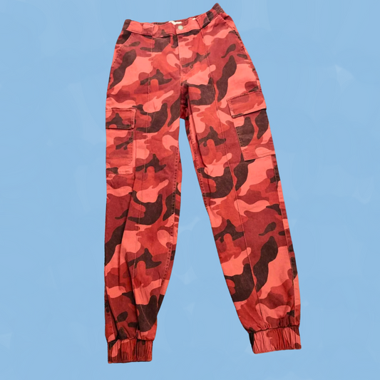 Hollister Womens Red Camo joggers Ultra High-Rise Medium