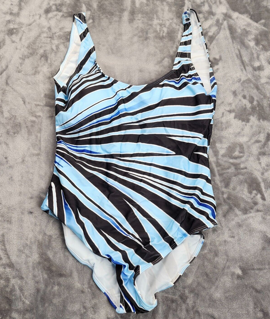 Plus Size One Piece Womens Swimsuit Padded Blue One Piece 3XL