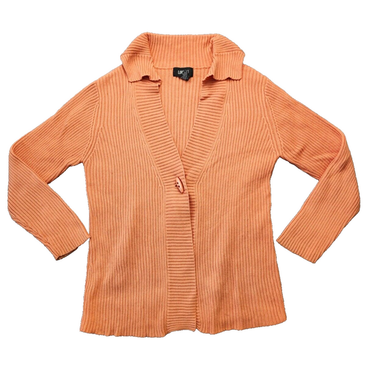 LOULOU Orange Knit Cardigan womens Size Medium