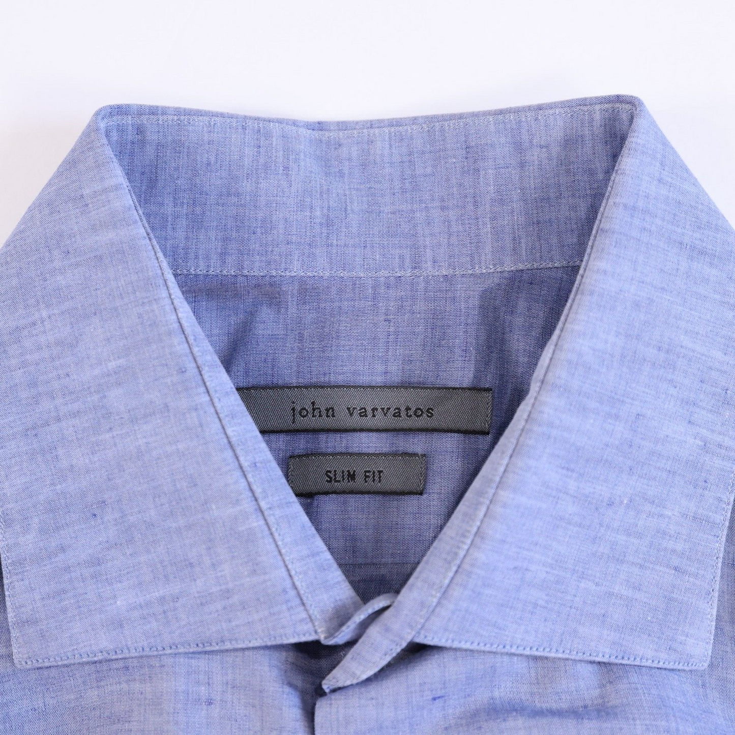 John Varvatos Mens Dress Shirt Blue French Cuff Size 15.5 34/35