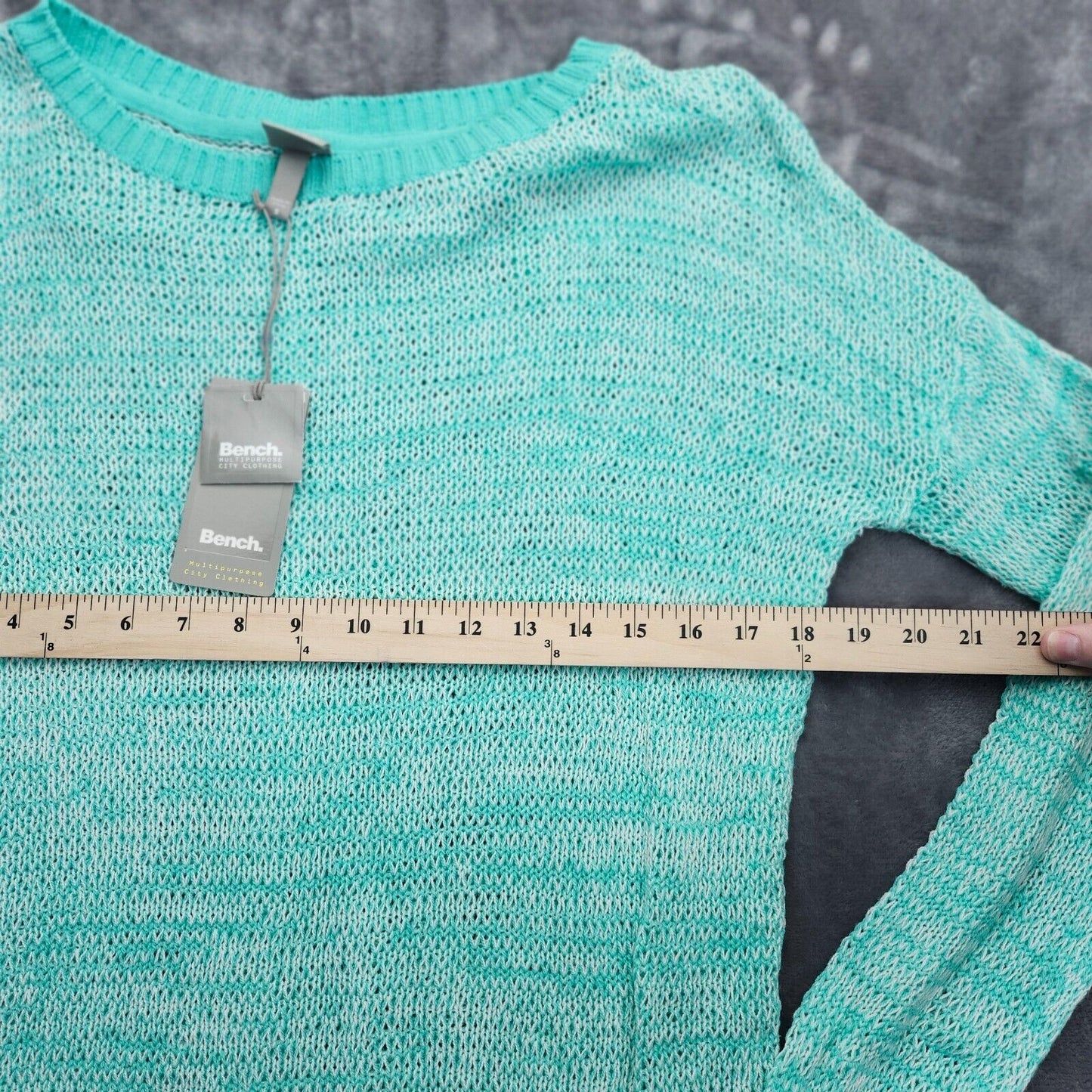 Bench Urban Wear Womens Long Sleeve Loose Knit Sweater Green Size Small