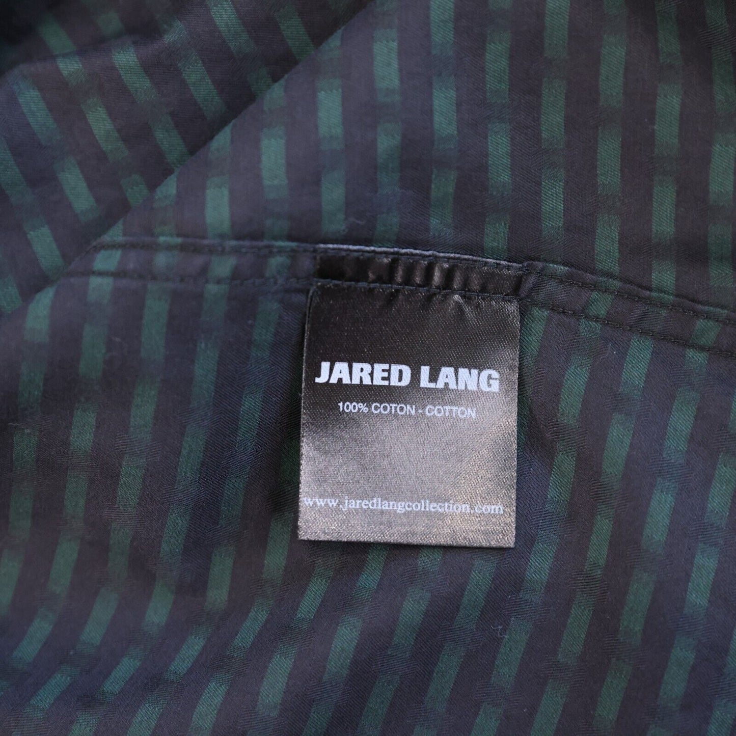 Jared Lang Mens Casual Button Down Shirt Green and Black Size M