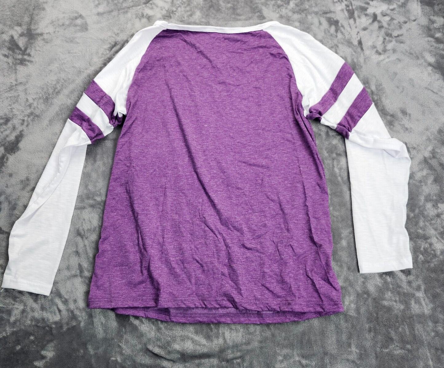 Long Sleeve Tshirt Baseball Jersey Top Purple Large