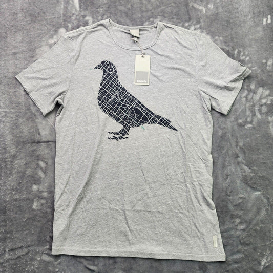 Bench Urban Wear Womens T-Shirt Size Small Grey with Black Bird