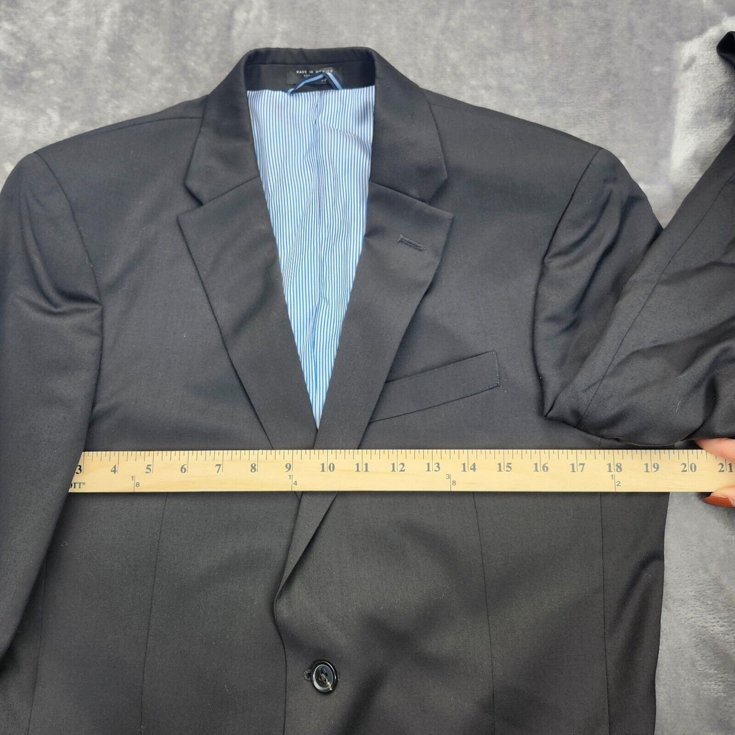 NWoT Tommy Hilfiger 100% Wool Mens Suit Jacket Black Notch Lapel 38 Long