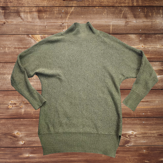 magaschoni olive green ladies turtleneck tigh knit sweater size XS