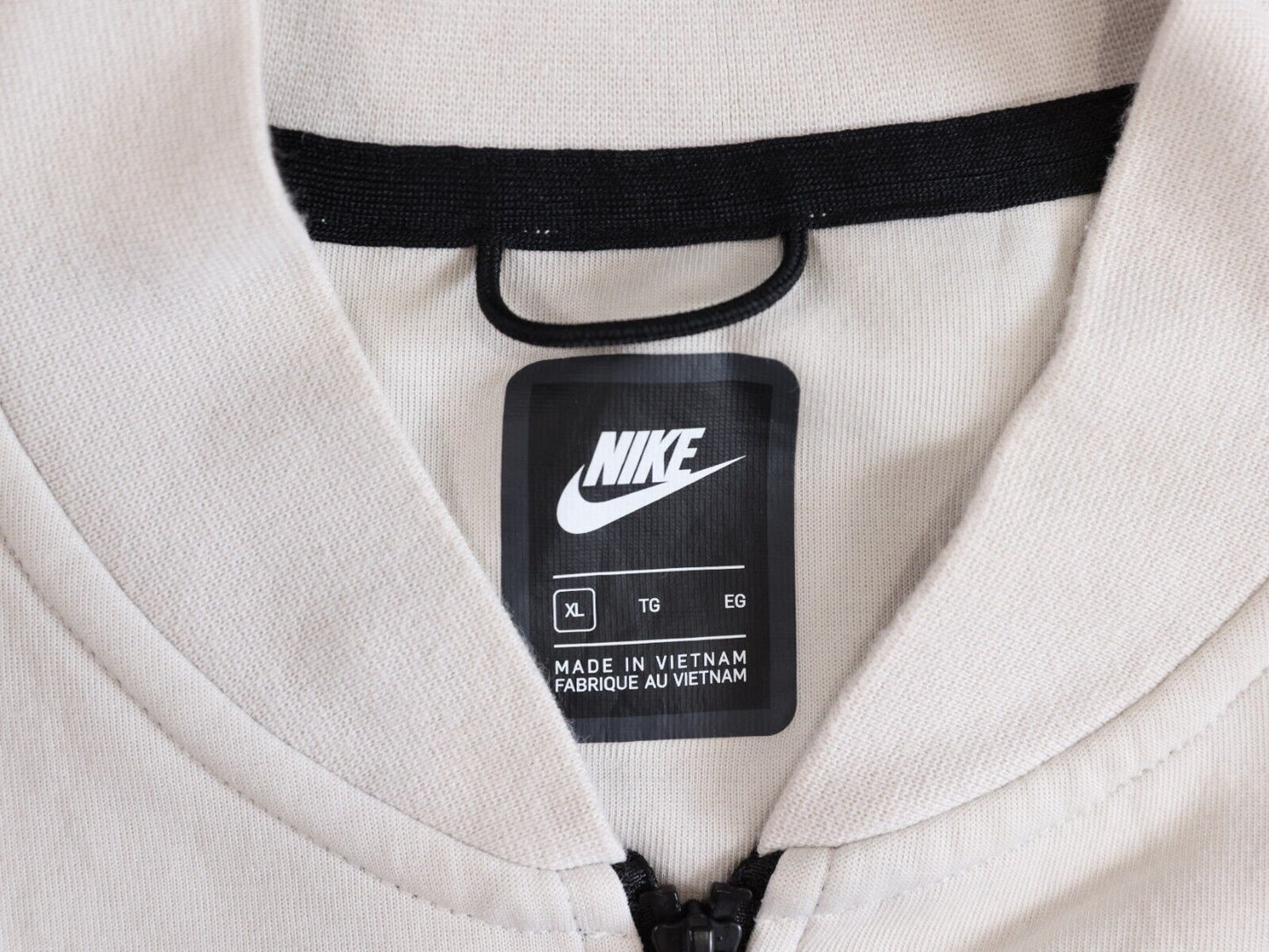 Nike Zip Up Jacket White / Beige with Black Accent Size XL