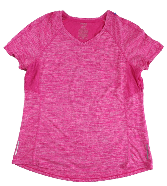 Danskin Now Shirt Womens XL Pink Active Top Short Sleeve Semi Fitted Dri More