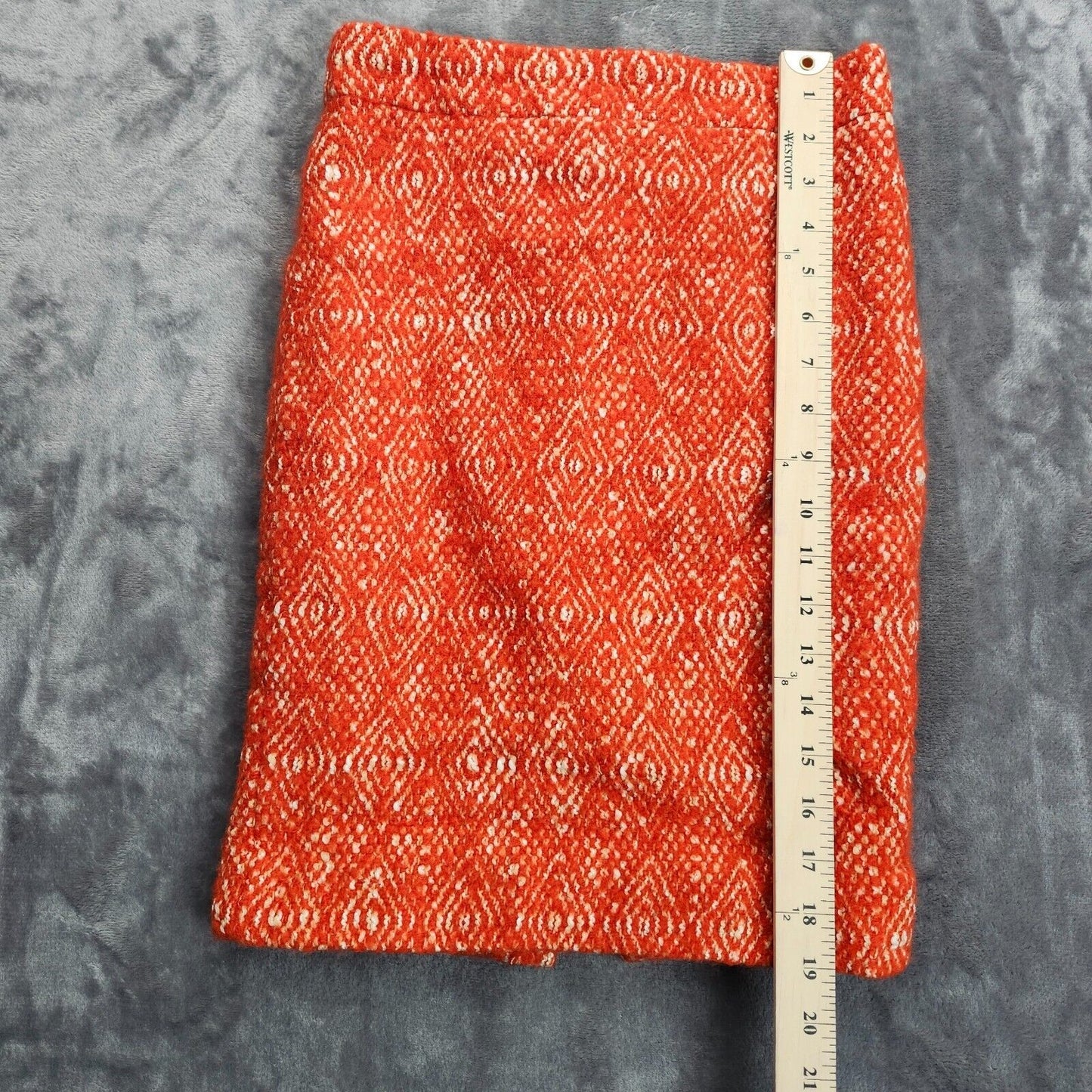 J. Crew Wool Skirt Womens Size 00 Petite Orange Lined Knee Length No 2 Pencil