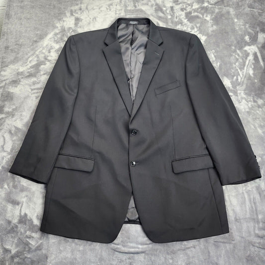 NWoT Black Suit Jacket Notch Lapel 2 Button 50 Long 100% Wool