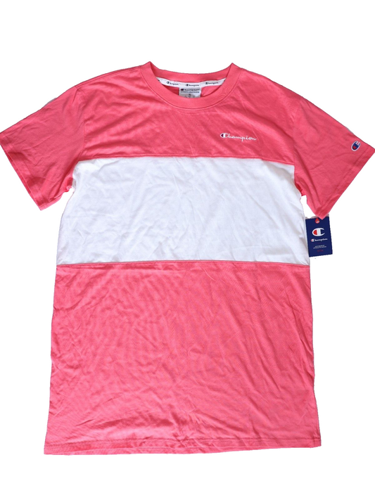 NEW Champion Mens Pink and White Tee Shirt Size XL