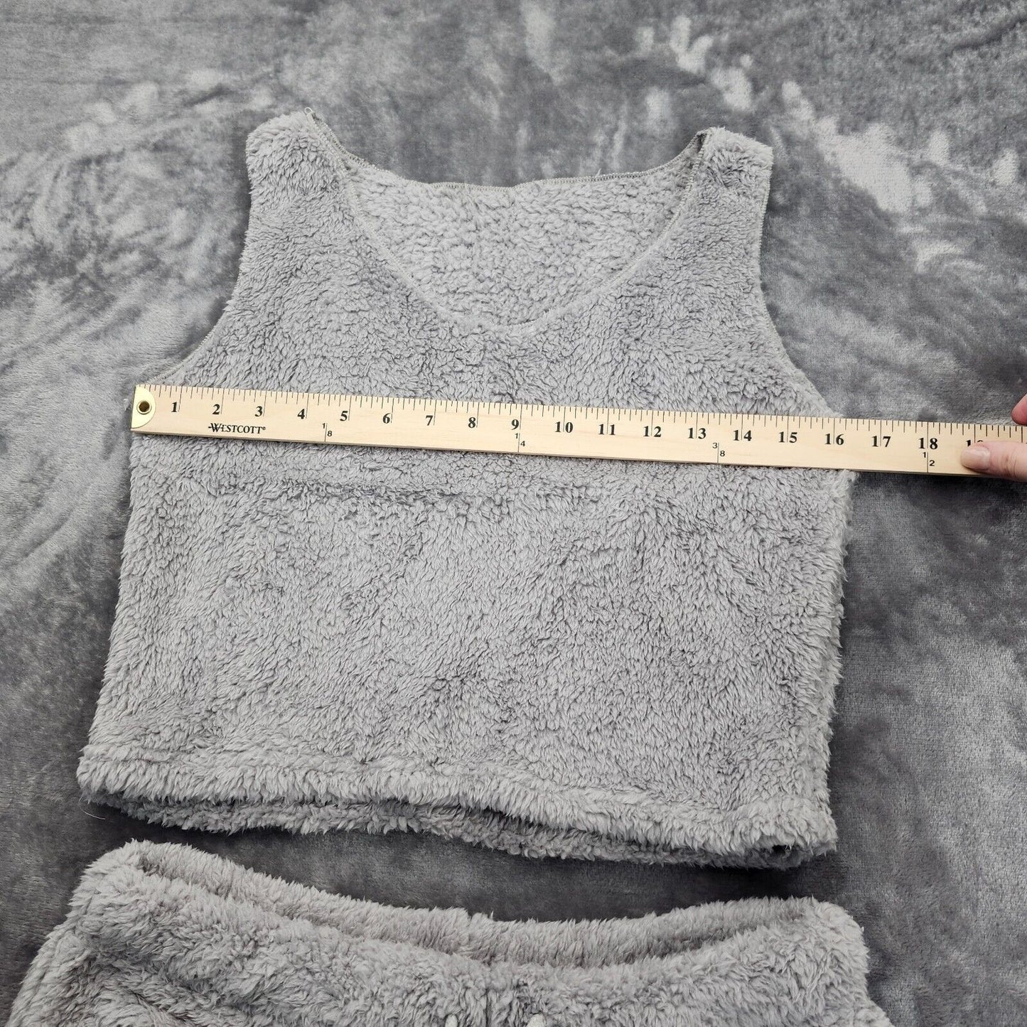 Women 3 Piece Soft Warm Flannel Shorts Pajamas Set Cute Gifts Grey XL