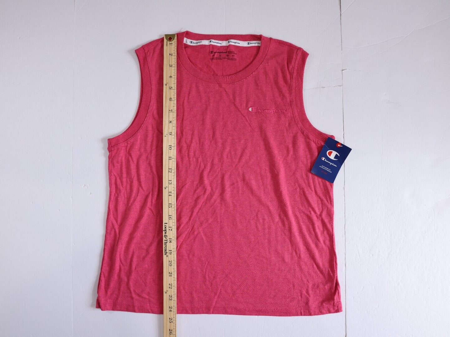 Champion Tank Top Women's Sleeveless T-shirt Pink Peach Size L