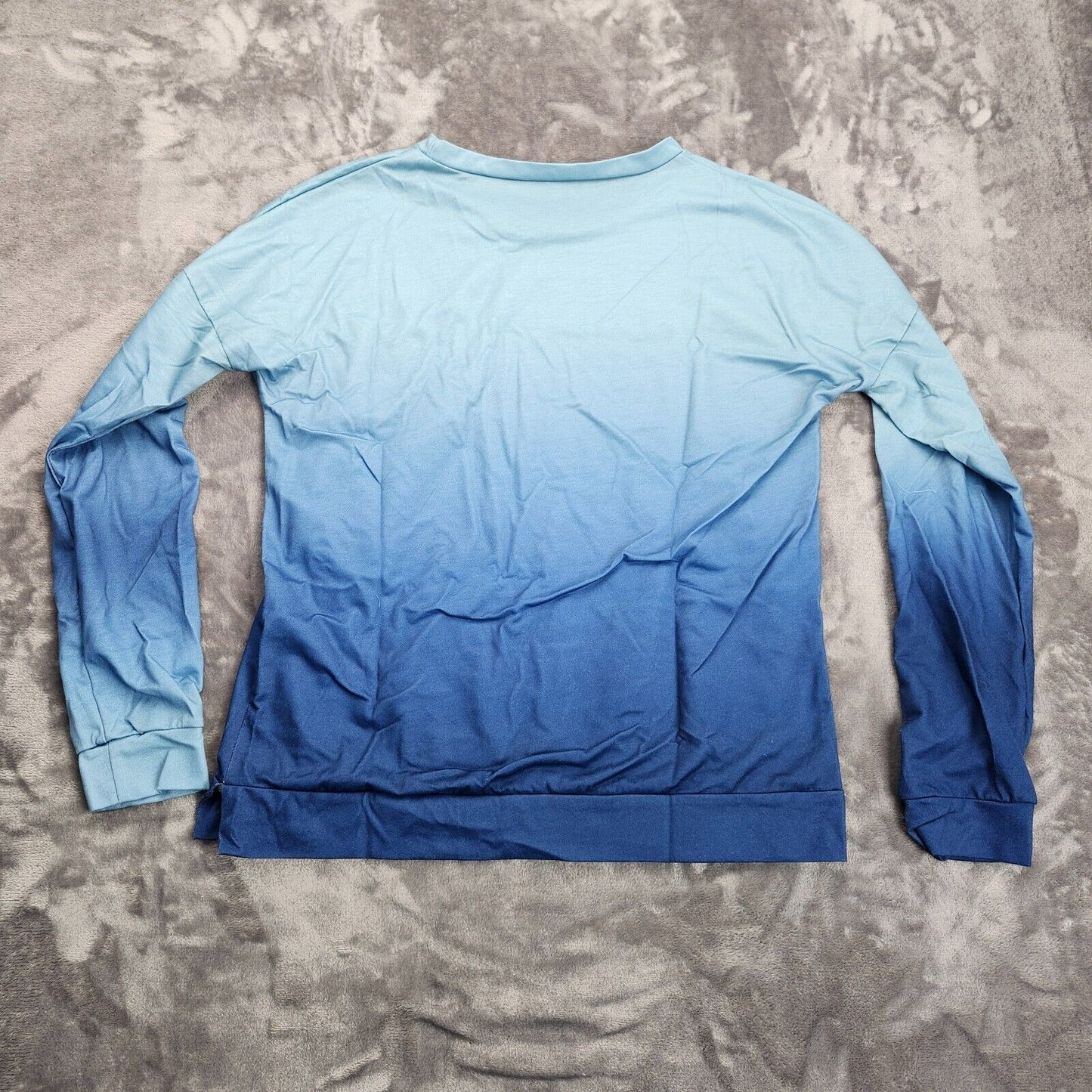 Men's Crew Neck Long Sleeve Slim-fit Gradient Casual Top XL