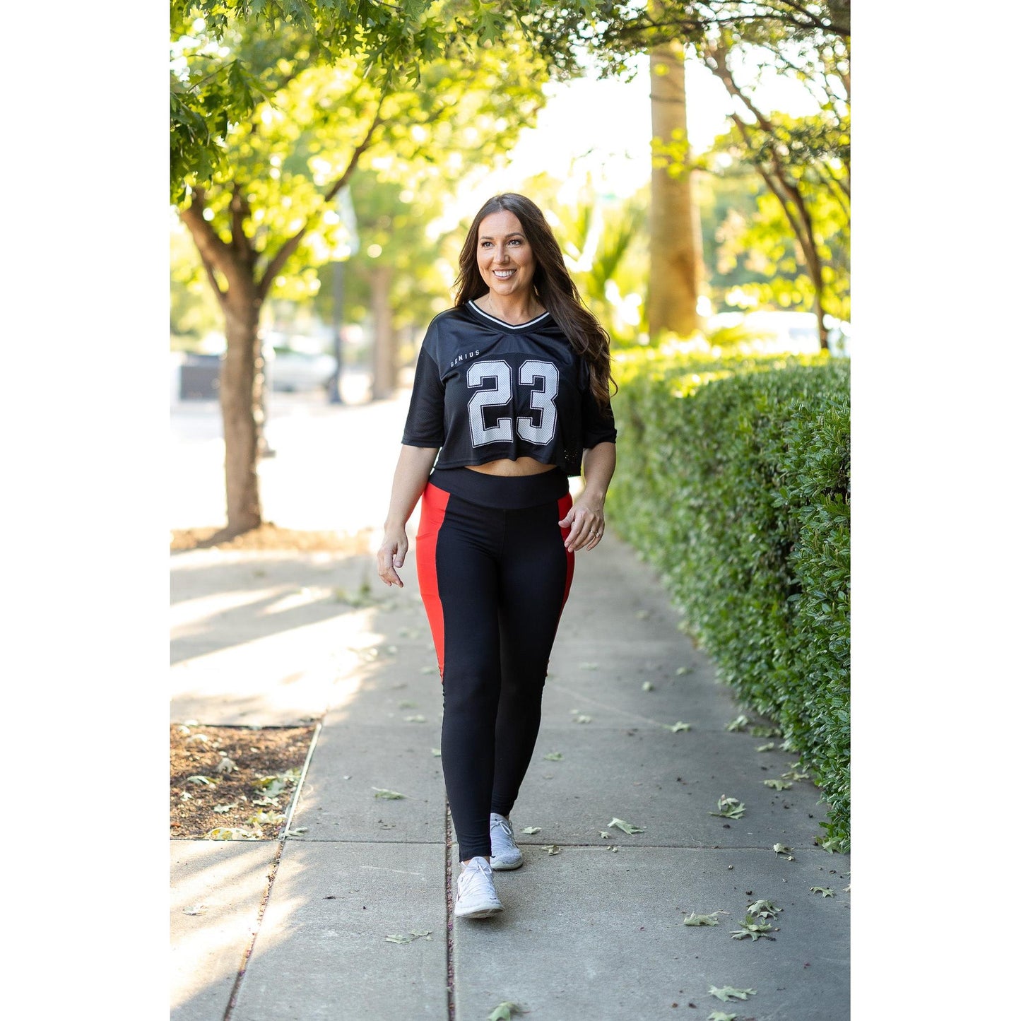 The Roxie - Red Panel Full Length Leggings