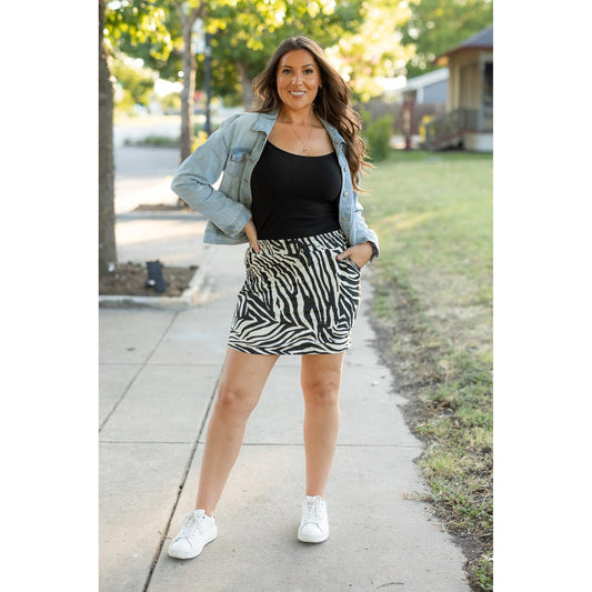 The Zoe - Zebra Print Jogger Skirt