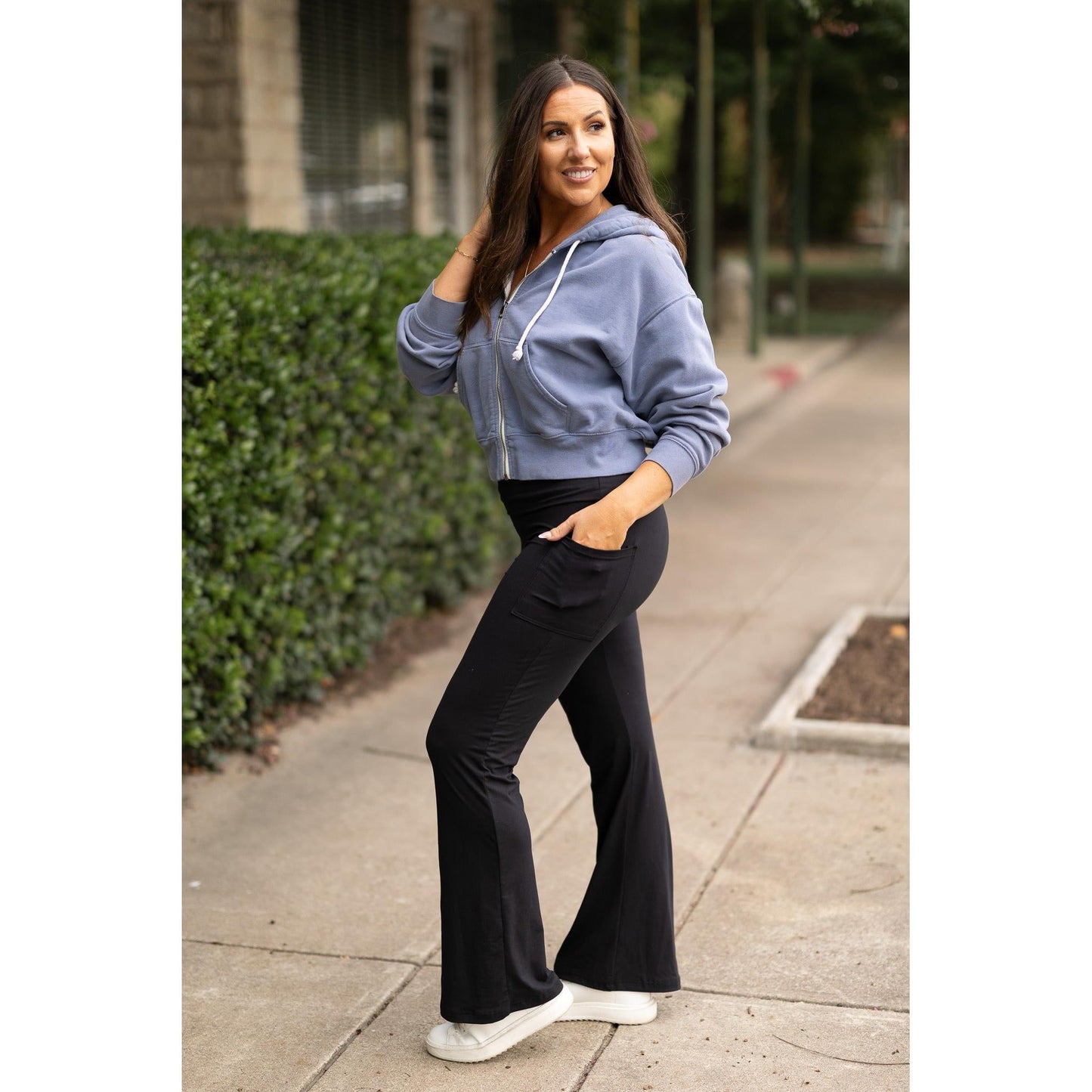 The Addison Fold Over Bootcut Leggings