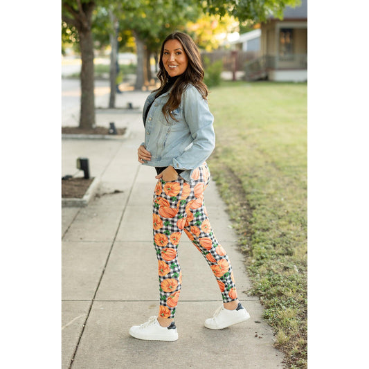 The Peyton Plaid Pumpkin Leggings