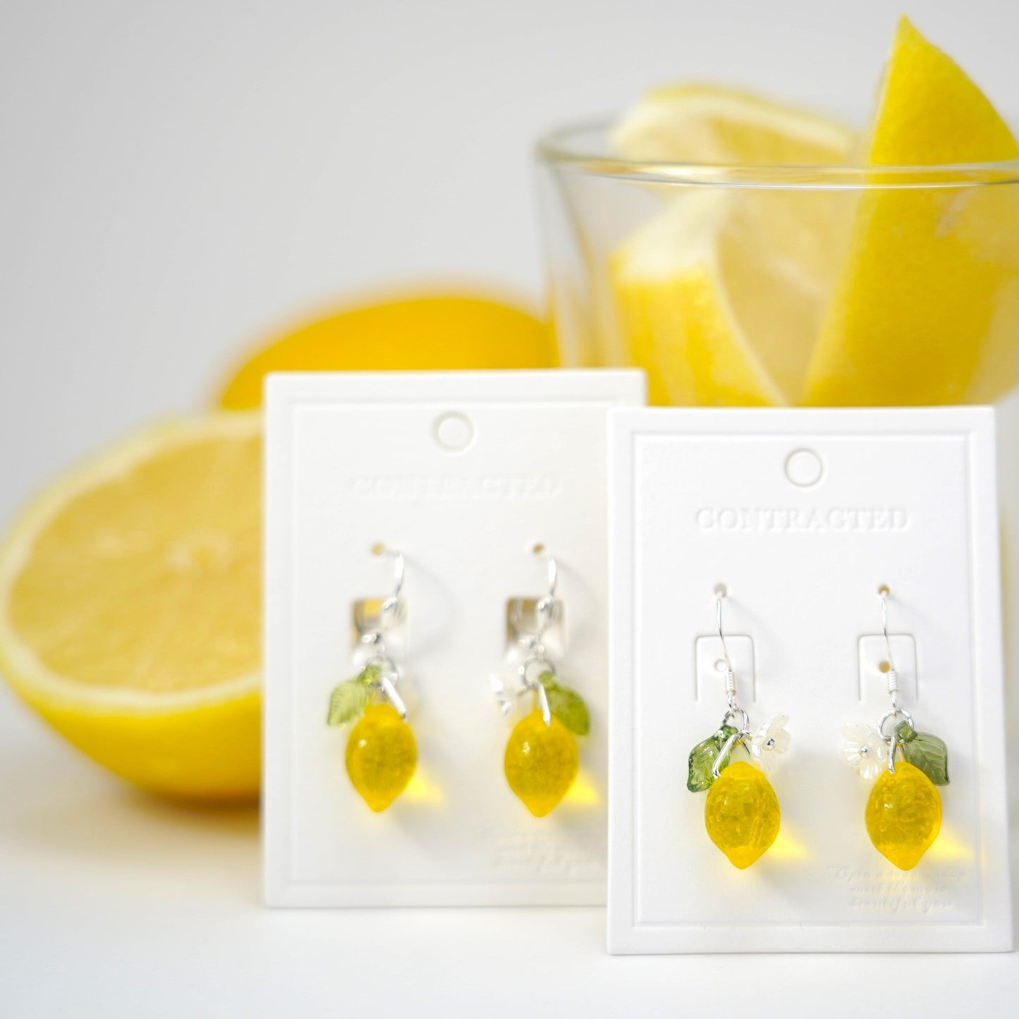 Lemon Fruit Earrings | Handmade Fruit Dangle Earrings | Citrus Lemon Earrings