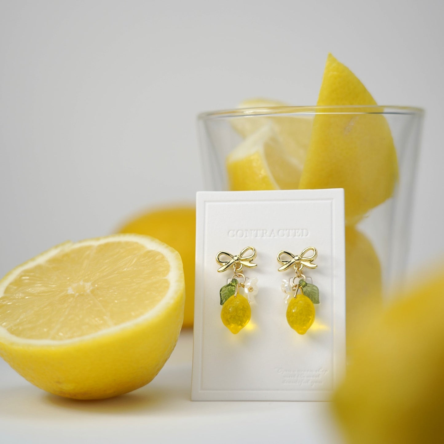 Lemon Fruit Earrings | Handmade Fruit Dangle Earrings | Citrus Lemon Earrings