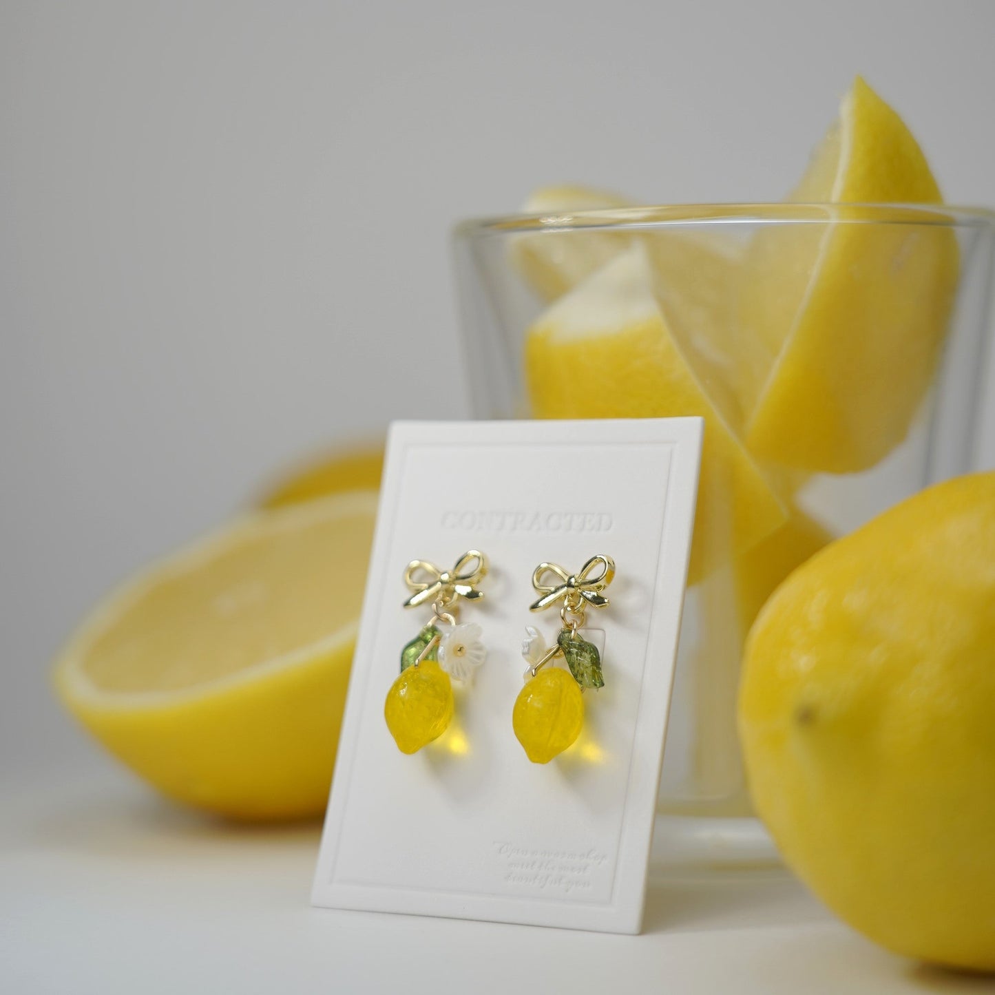 Lemon Fruit Earrings | Handmade Fruit Dangle Earrings | Citrus Lemon Earrings
