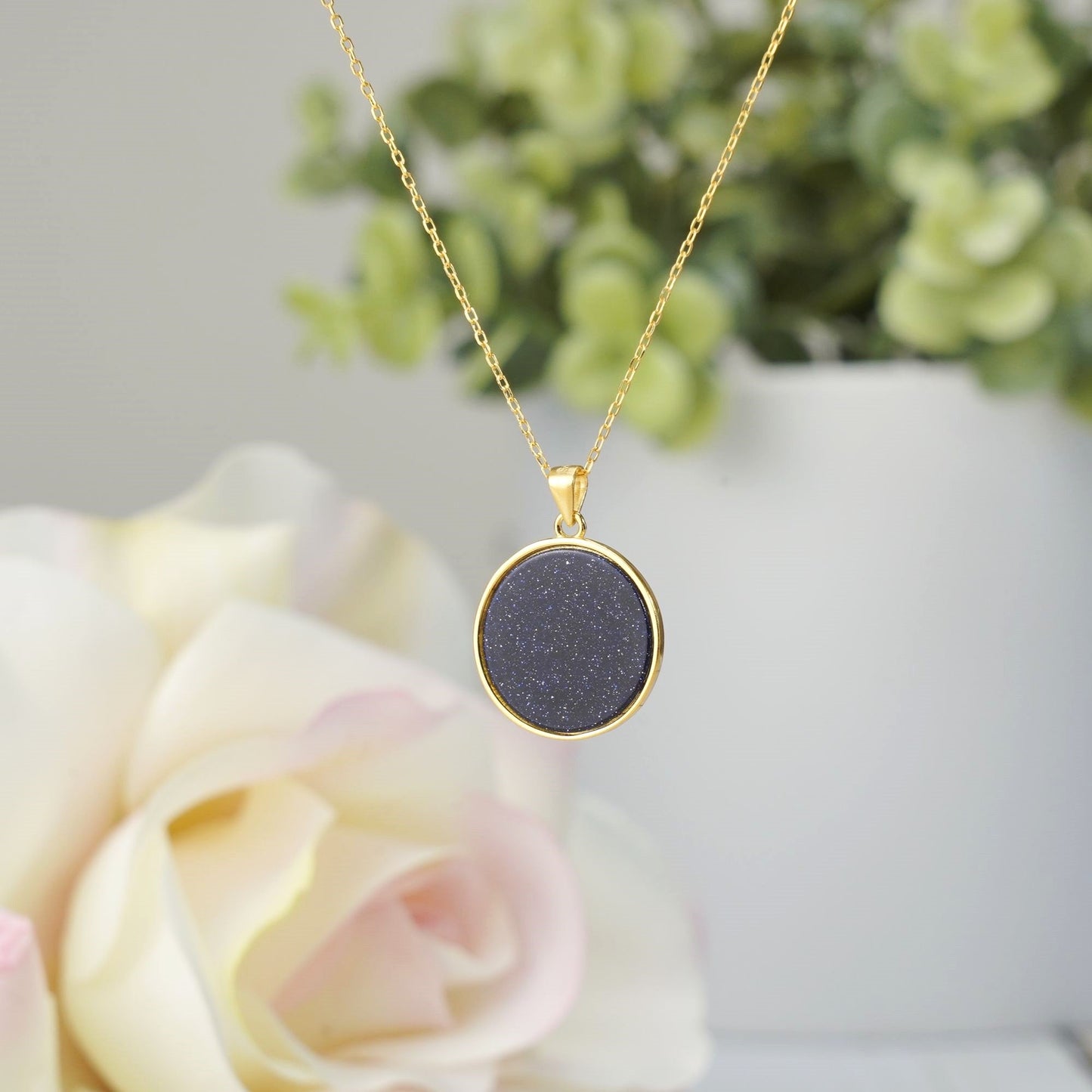 Gold Compass Lapis Lazuli Necklace