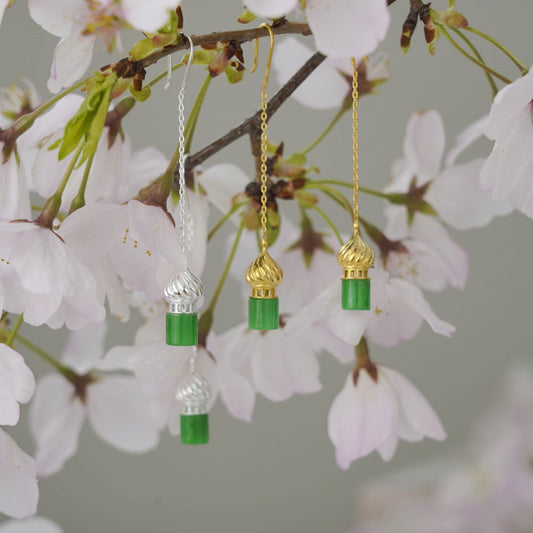 Dome Castle Jade Earrings