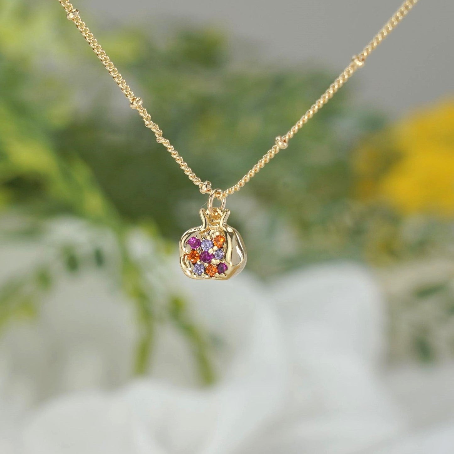 Golden Pomegranate Necklace
