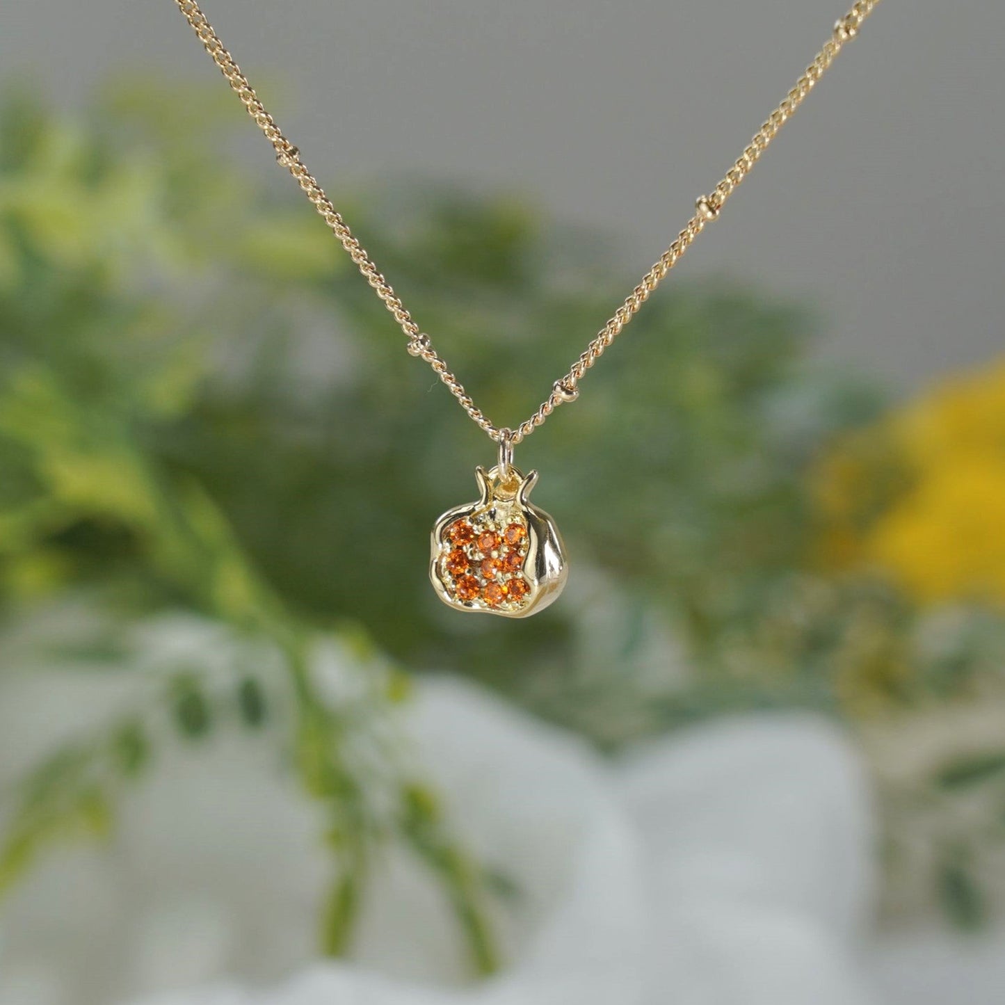 Golden Pomegranate Necklace