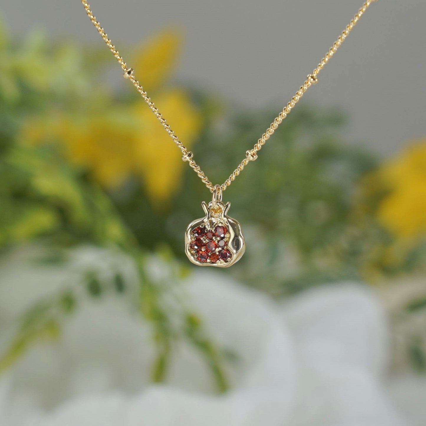 Golden Pomegranate Necklace