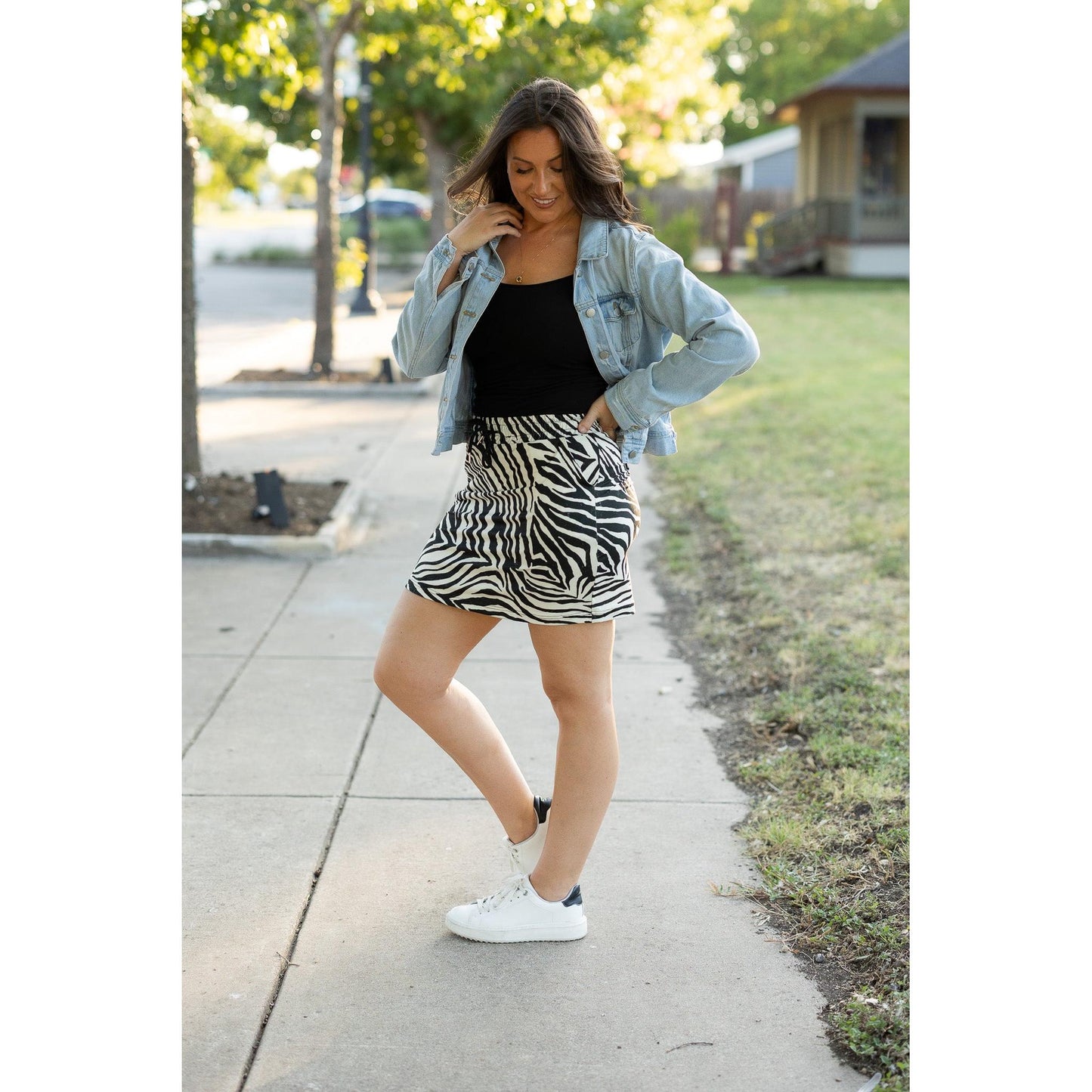 The Zoe - Zebra Print Jogger Skirt