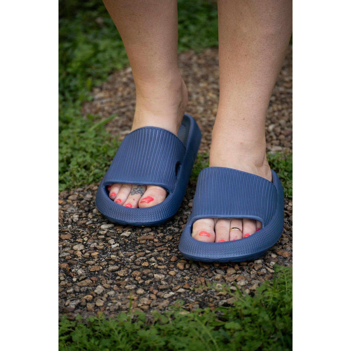 Navy Blue Insanely Comfy -Beach or Casual Slides