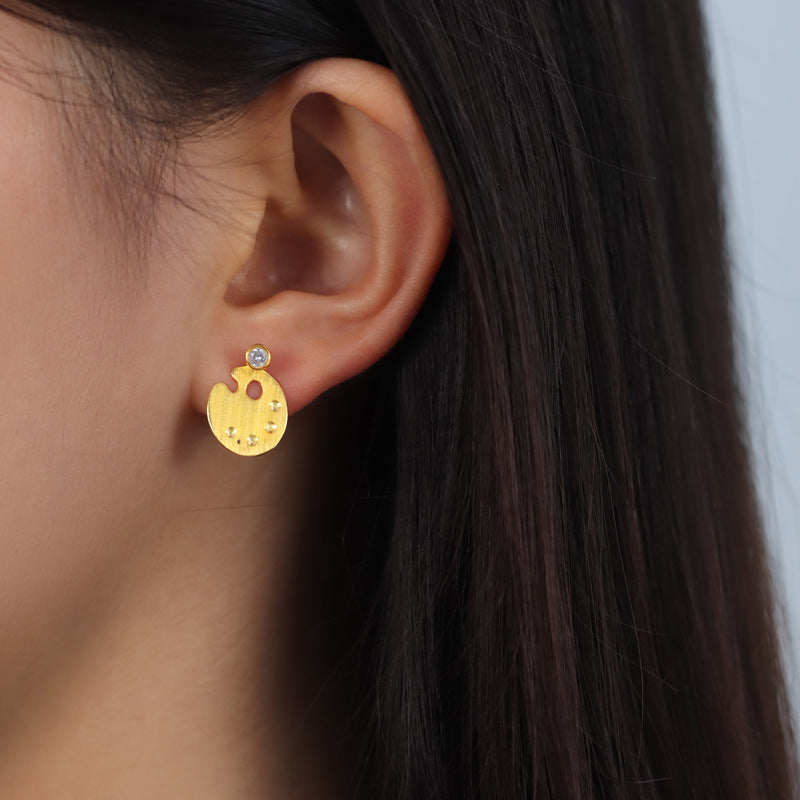 Color Palette Dangle Stud Earrings