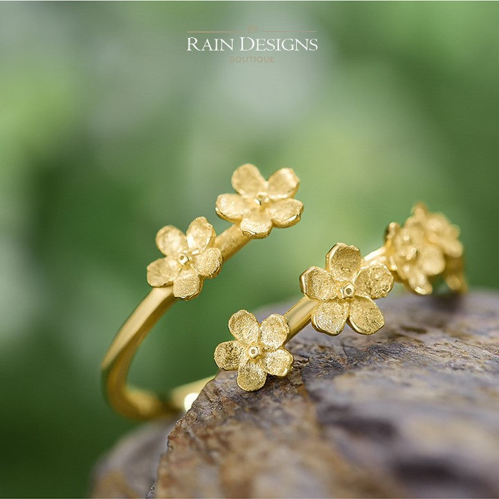 Forget Me Not S925 Silver Flower Rings