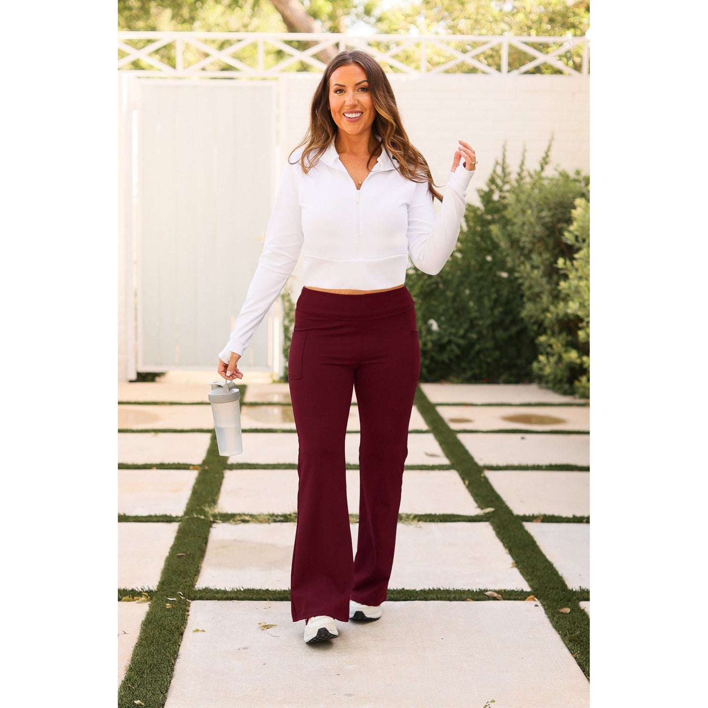 The Maeve - 30"  MAROON Bootcut Leggings with Pockets - Round 2