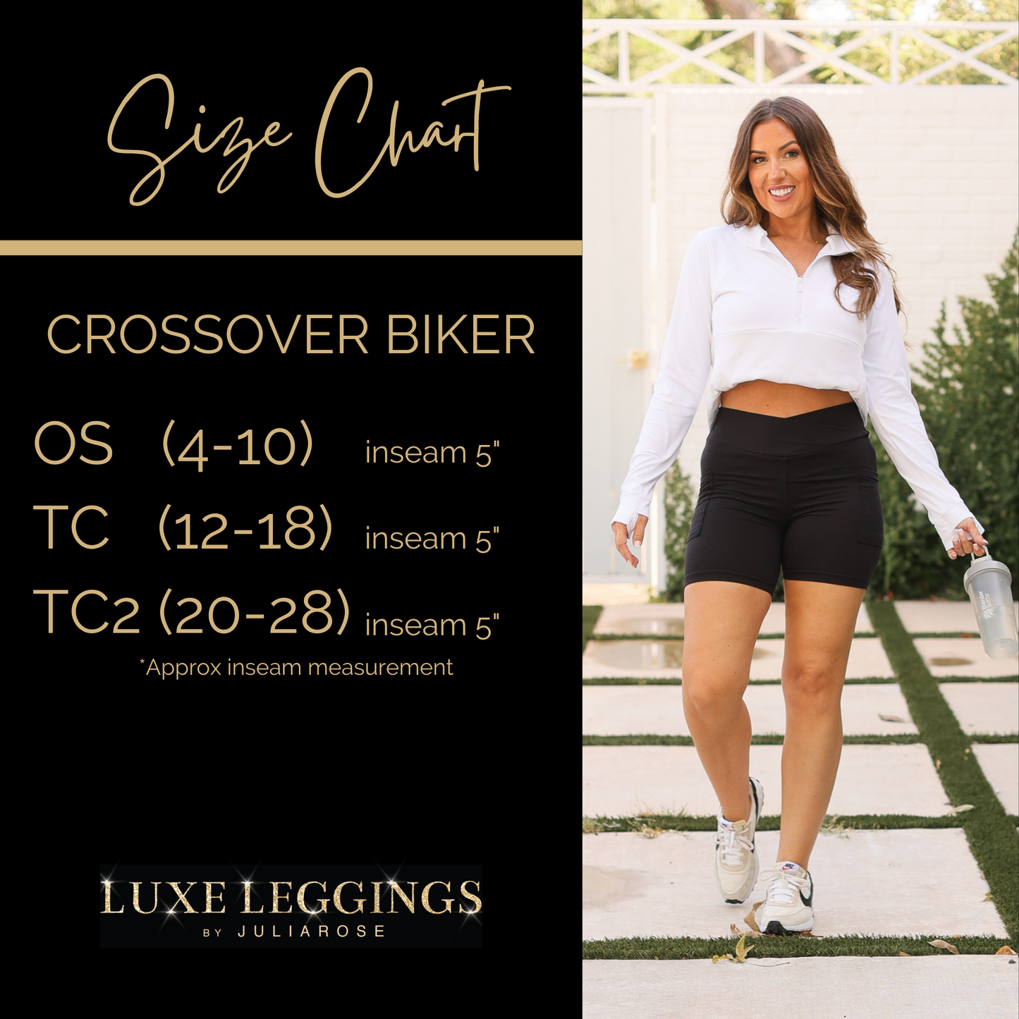 The Caleigh - Charcoal Crossover Biker 5" Shorts r2  - Luxe Leggings by Julia Rose® Round 2