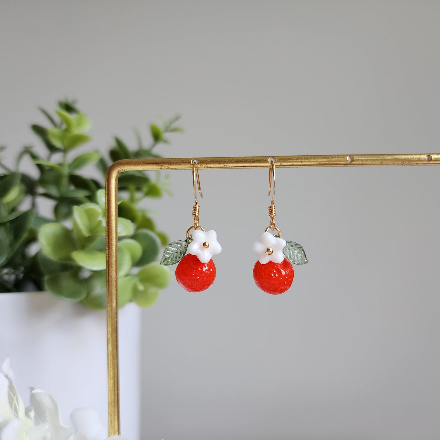 Orange Fruit Earrings | Handmade Fruit Earrings