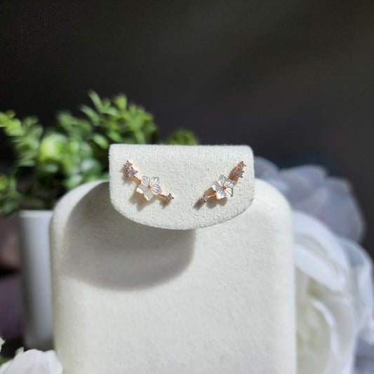 Mother of Pearl White Sakura Stud Earrings