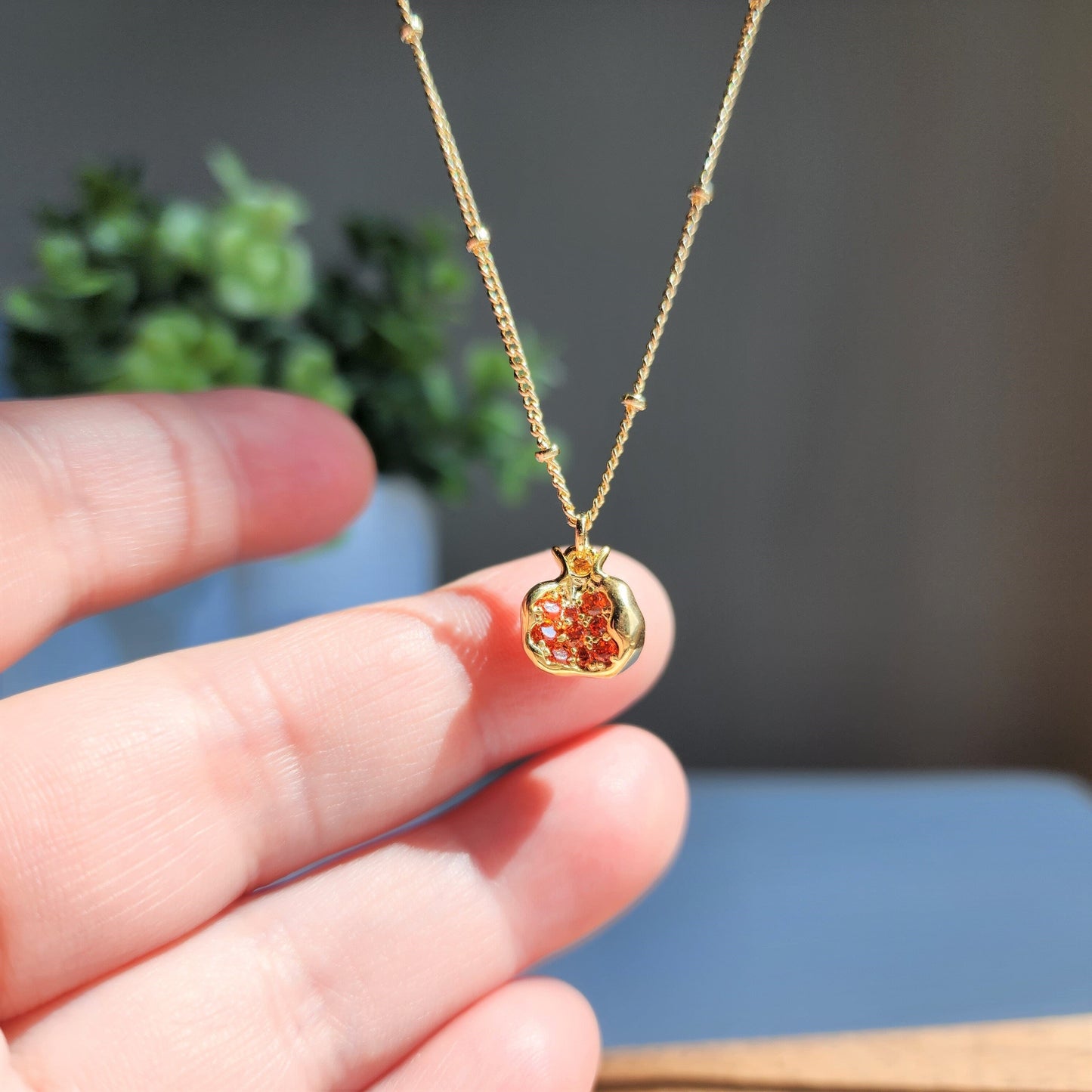Golden Pomegranate Necklace