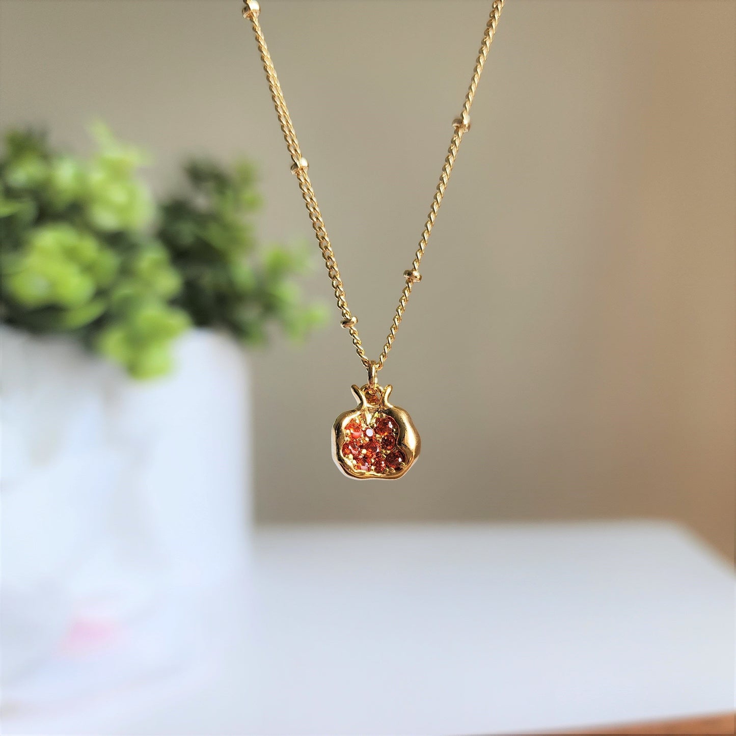 Golden Pomegranate Necklace