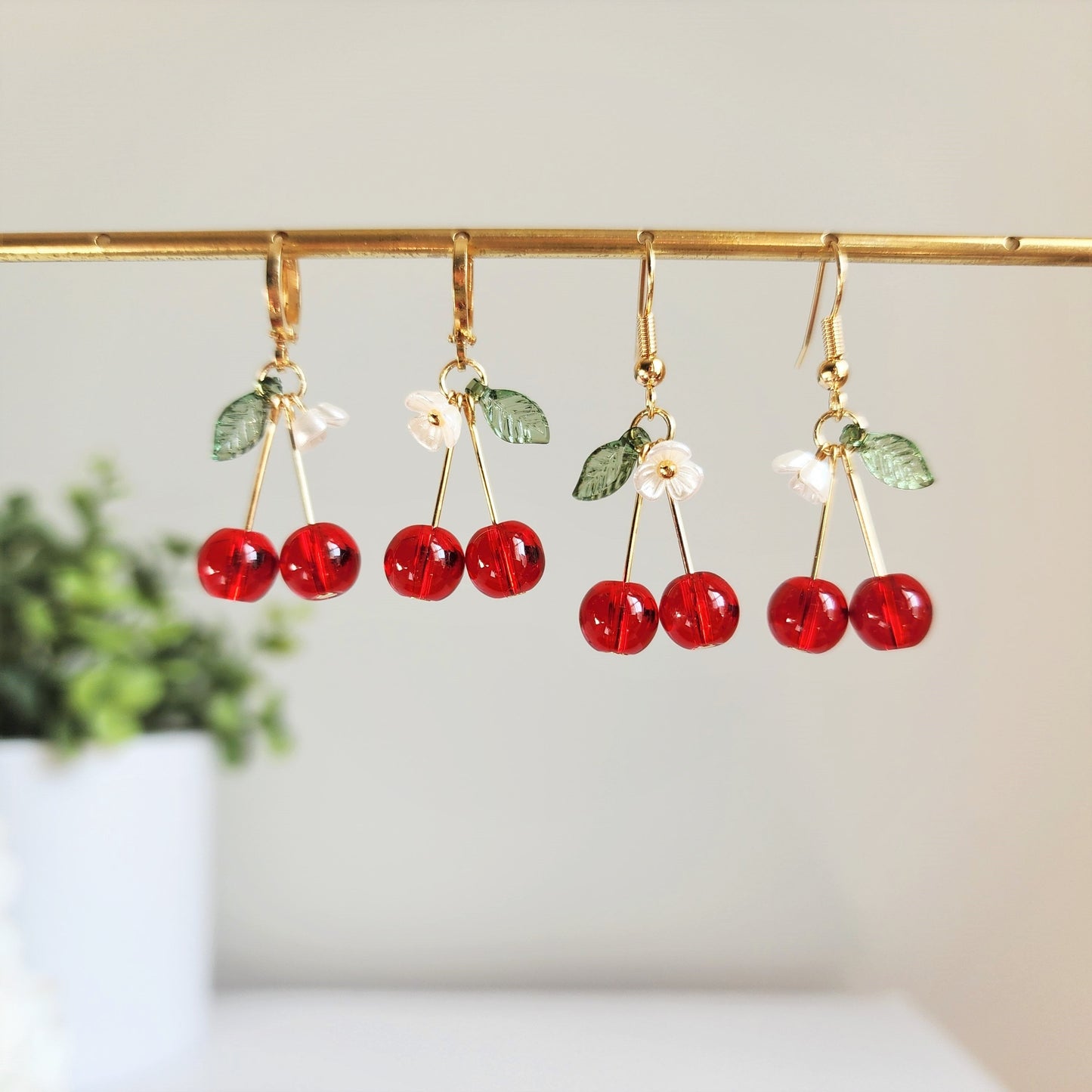 Cherry Earrings | Fruit Dangle Earrings