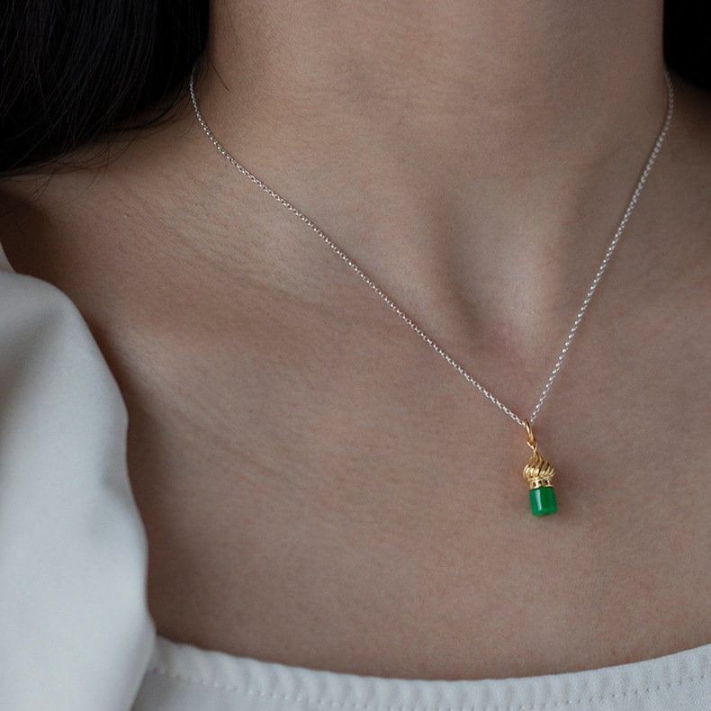 Dome Castle Jade Earrings