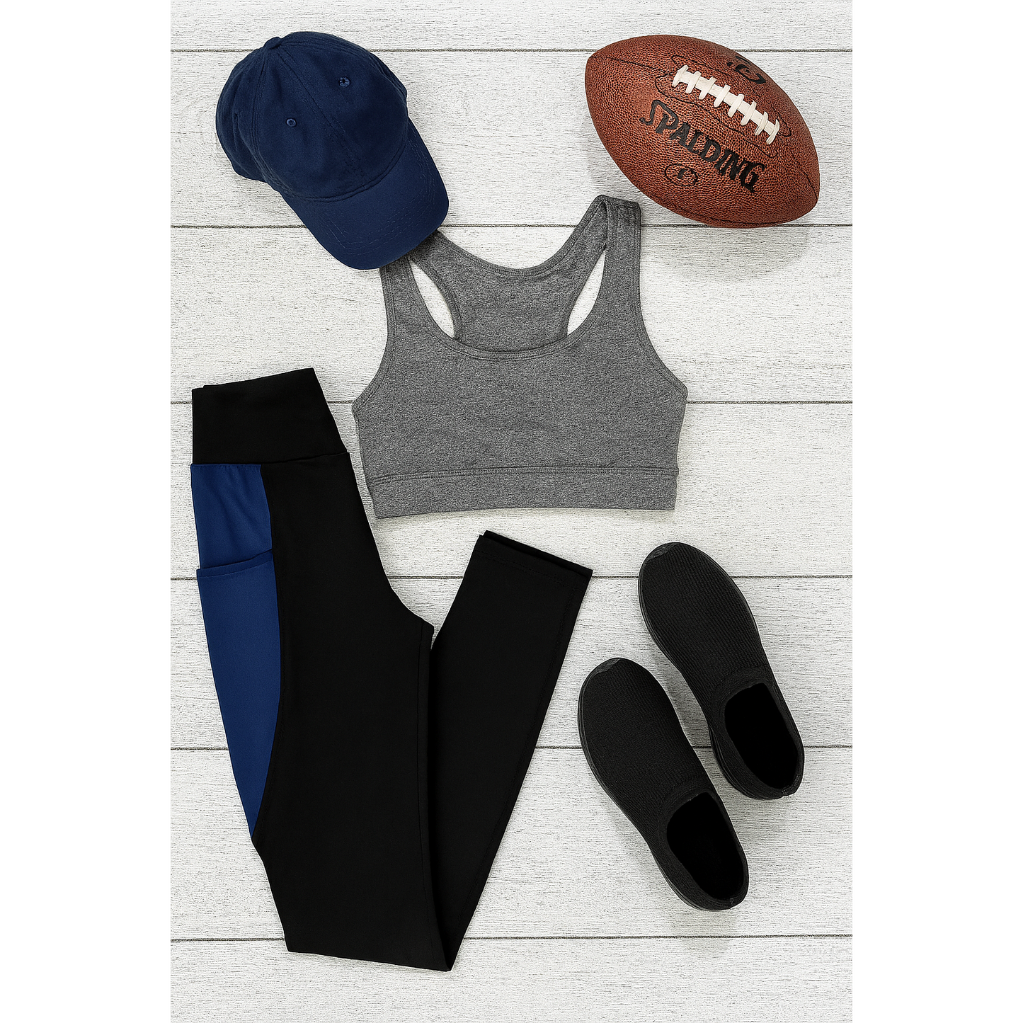 The Billie- Blue Panel Full Length Leggings