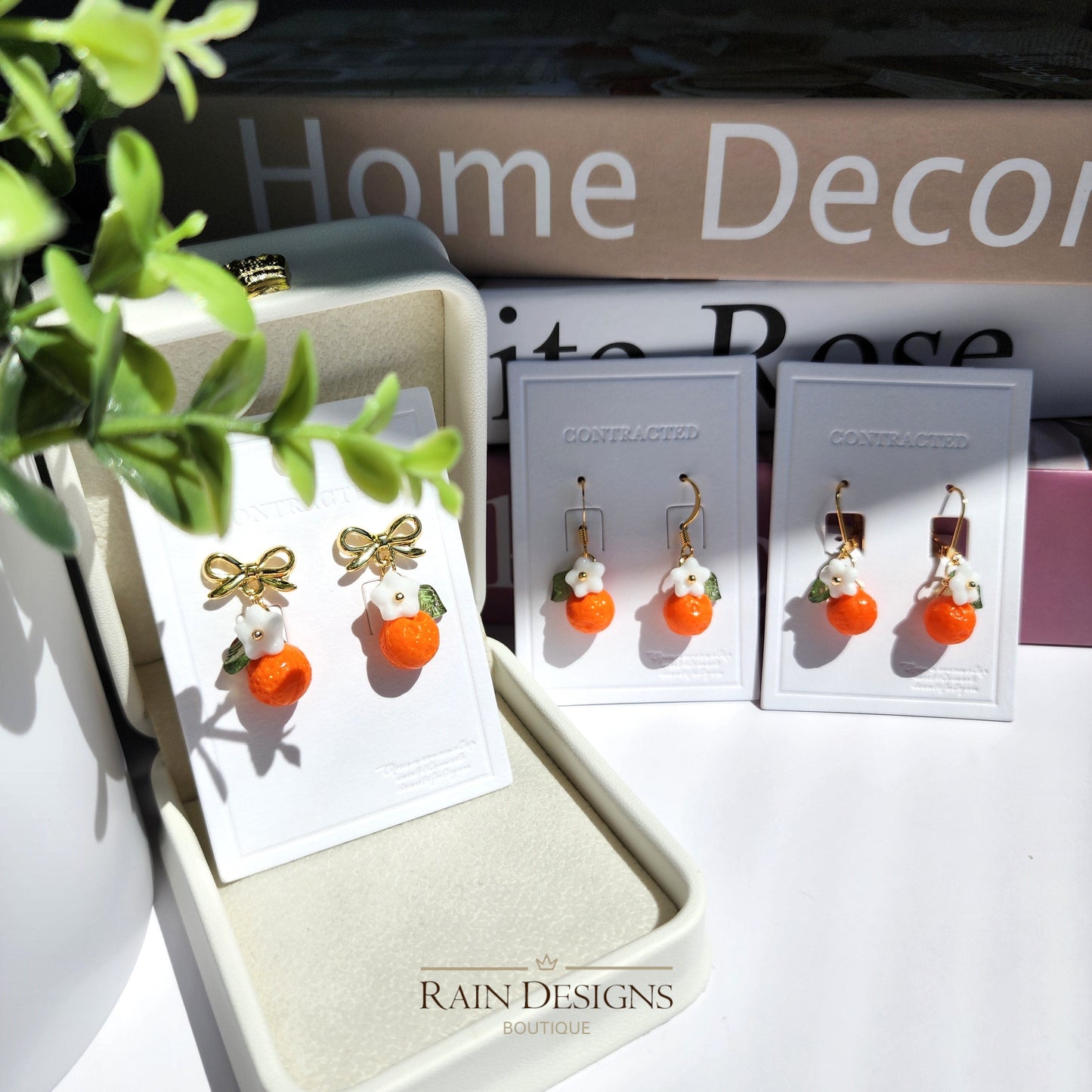 Orange Fruit Earrings | Handmade Fruit Earrings
